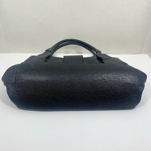 VTG Kate Spade Turn Lock Pebbled Black Satchel Leather Shoulder Bag Purse FLAW - Picture 3 of 12